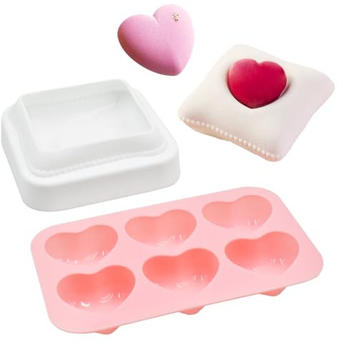 moule coeur, moule silicone coeur, gâteau en mousse, coussin d'amour, pour femmes et enfants, gâteau à savon, moule gateau coeur，moule glacon silicone，moule en silicone pour resine