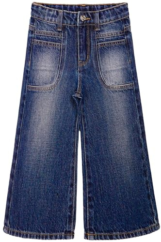 KIDSCOOL SPACE Jeans para niñas Grandes, Pantalones de Jean Palazzo de Pierna Ancha, Gama Amplia de Tallas 12M-14T