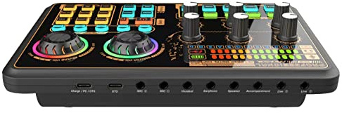 Interfaz de, Tarjeta de Sonido Teléfono Móvil Mezclador de Computadora Tarjeta de Sonido Tarjeta de Sonido Universal en Vivo para Transmisiones o Presentaciones Transmisión en