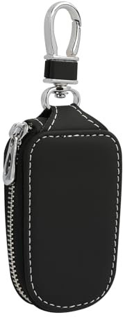Portachiavi per Auto, Portachiavi in Pelle PU, Custodia Protettiva con Chiusura a Cerniera e Gancio in Metallo, Porta Chiavi Elegante e Universale per Auto, Casa e Ufficio, Adatto per Uomini e Donne