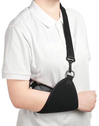 GAOUREL Arm Sling Sport Adult - Lightweight and Breathable Shoulder Immobilizer for Shoulder, Elbow, Arm, and Wrist Injuries, Breathable Bracket for Left and Right Forearm Stability, Suitable for Men and Women (black,L)