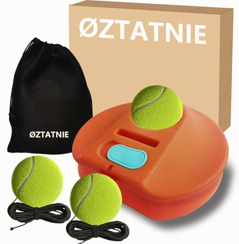 ØZTATNIE Tennis Practice Rebounder Tennis Trainer Set with String 3 Replacement Rebound Balls Solo Tennis Trainer Tennis Practice Training Tool Portable Tennis Practice Equipment with Mesh Bag