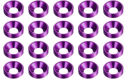 QUARKZMAN 20Pz Rondelle A Testa Svasata M5 Lega Alluminio Anodizzato Rondelle Finitura Per Parti Accessori Viola