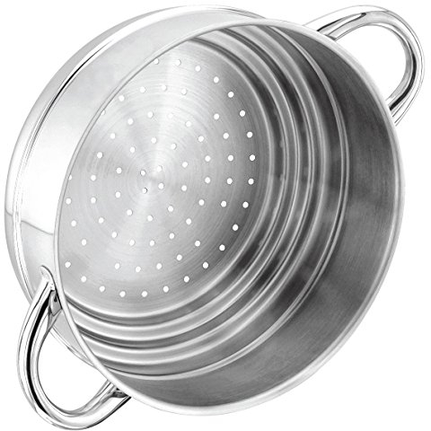Stellar Classic Steamer Insert Stainless Steel Stepped Open Steamer with Twin Handles - Fits any 16cm, 18cm or 20cm Pans