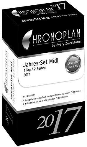 Chronoplan 50537 kalenderinlägg 2017 (årsset Midi med dagsplagg, 1 dag/2 sidor) vit