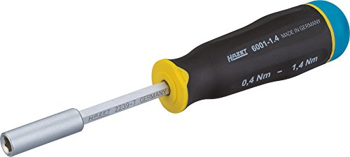 HAZET Drehmoment-Schraubendreher 6001-1.4/3 I Einsteck-Bithalter mit 1/4 Zoll Abtrieb I 3-teiliges Set I Für alle Verschraubungen mit geringem Drehmoment