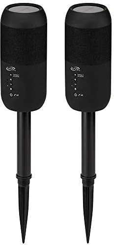 iLive ISBW240BDL ISBW240BDL Bluetooth Indoor and Outdoor Waterproof Speakers with Removable Stakes, 2 Count, Black