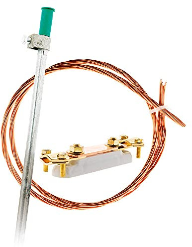 Zenitech Kit d'installation à la Terre - Barrette + Piquet + Tresse