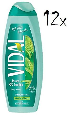 Vidal Lot de 12 bains moussants blancs musc 500 ml