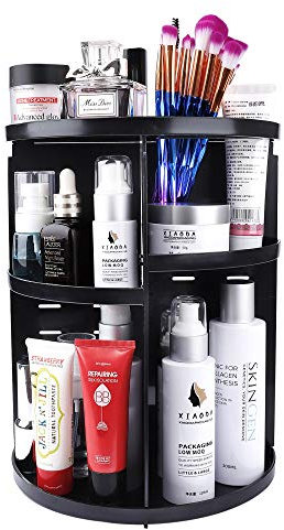 MaoXinTek Organizzatore di Trucco, Cosmetic Contenitori con 360 Gradi, Organizer Porta Rotazione, Vetrina Regolabile Stoccaggio Scatola di Esposizione per Scaffale da Bagno
