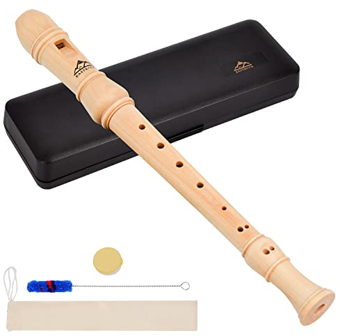Eastrock Sopranschnabelflöten aus Holz, Sopranblockflöte, Barockgriff, für Studenten, Erwachsene, Schnabelflöte, Holz, Geschenkset für Party (3 Teile, Barock)