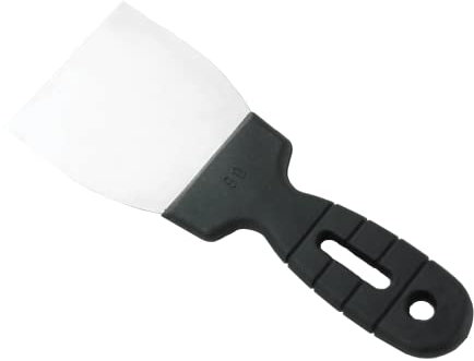 Toolty Couteau de remplissage en acier inoxydable, couteau à mastic flexible, grattoir pour cloison sèche, spatule pour revêtement de finition – 80 mm – DIY – TLTY-0912