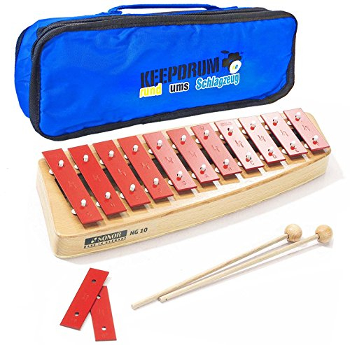 Sonor NG10 Glockenspiel 13 Töne, von c3 bis f4 + keepdrum Tragetasche in Blau