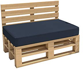 chilly pilley Cojín De Palets Hidrófugo Cojín De Jardín Cojín De Palets Cojín De Palets Interior Exterior Lavable Desenfundable Cojín De Asiento (cojín de Asiento 120x60x15, Azul Oscuro)