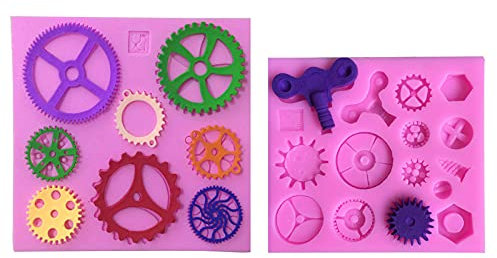 Half Forest 2 Pezzi Stampo In Silicone Gears Stampo Silicone Ingranaggi Steampunk, Forma Dell'ingranaggio, Fai Da Te, Per Fare Cioccolato, Torte E Artigianato