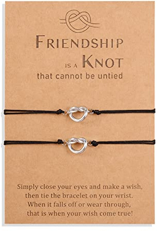 YELUWA 2 Pcs Nudo De La Amistad Infinity Pulseras Para Los Mejores Amigos Bestie Mujeres Chica Adolescente Hermana Bff Dama De Honor Hija Para Siempre Distancia Ajustable Cumpleaños Fiesta De Regalo