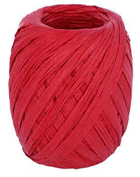 INNSPIRO Papierbast, rot, 4 mm x 30 m, für Bastelarbeiten, Geschenke und Dekorationen