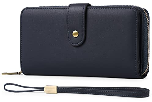 GAEKEAO Portefeuille Cuir Femme, Grande capacité Porte Monnaie avec RFID Blocage, Porte-chéquiers Porte-Cartes pour 14 Cartes