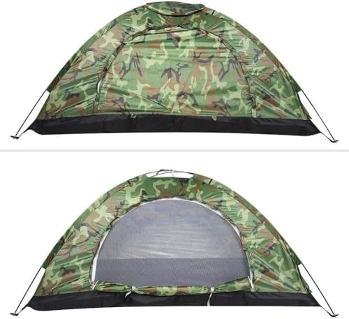 One Man Tent 1 Man Tent Lightweight Camping Tent Uv Waterproof Outdoor Camping Tent Camouflage Tent One Person Dome Tent With Portable Carry Bag For Camping Hiking, 200 X 100 X 100Cm