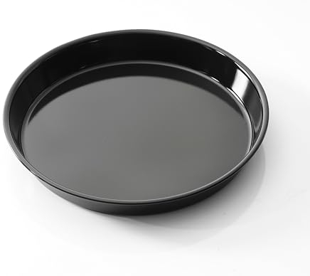 Uniq Dealz Pizza Emaille Backblech Rund 24,28,30,32,36,40 cm, Pizzablech emailliert rostfrei, Pizzabackblech für Pizza und Flammkuchen hitzebeständig bis 400 °C, Pizzaform universal (32 cm)