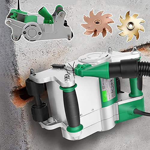 Wall Chaser 1100W - Adjustable Groove Depth, 25mm&35mm Blade, Concrete Cutter & Notcher Floor Wall Groove Cutting Machine Set