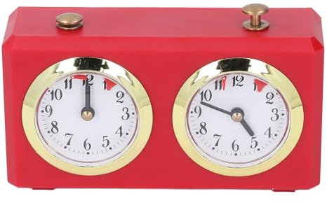 Asixxsix Orologio da Scacchi Temporizzatore da Gioco, Orologio da Scacchi Meccanico Analogico Portatile da Competizione Professionale, Orologio da Scacchi Internazionale con Quadranti