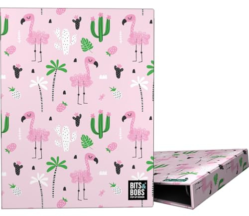 Grafoplas - Raccoglitore ad anelli A5, design Tropical Bits&Bobs, 4 anelli rotondi 20 mm, plastificato soft, perfetto per documenti quarto e dina5, certificato FSC