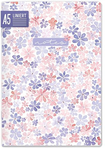 Häfft paper&you® Notizheft Classic A5 liniert für Notizen Cute Blossoms