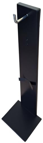 FERRETELIX® Soporte de pie extintor 6 kg ABC y 2 kg CO2 compatible con los dos tipos de enganche de pared COLOR NEGRO