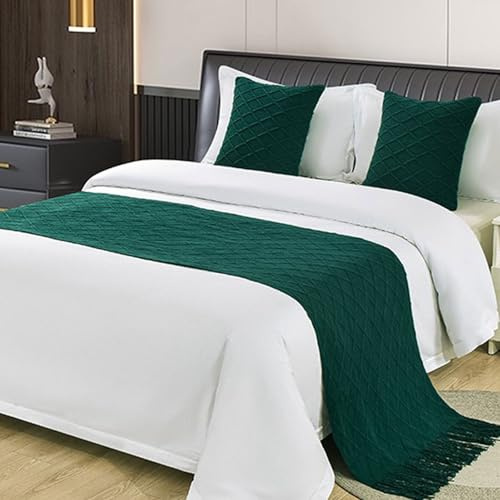 RobustWeg Caminos de Cama,Bufanda de Cama de Hotel,Caminos de Cama y Funda de Cojín a Juego,Bufanda Decorativa para los pies de la Cama,para el hogar,Dormitorio,Hotel.