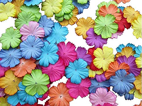 RATREE SHOP Flores 29 x 29 mm, Papel morera, Verde, Púrpura, Rosa, Amarillo, Naranja, Azul, Azul Claro, Marrón, Rosa Brillante, Rojo, 25x25 mm