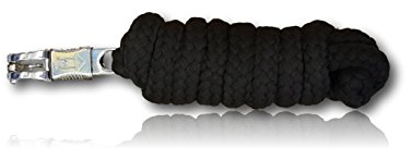 Führstrick mit Panikhaken für Pferd - Anbindestrick in verschiedenen stylischen Designs, Führleine, Anbindeseil Pony, Esel, Ziege - schwarz