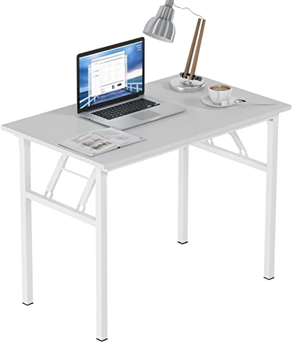 Need Klapptisch kleiner Computertisch Schreibtisch 100CM Klappbar und Montagefrei,Tisch aus E1 Holzwerkstoffen und Stahlrahmen,Konferenztische,PC Tisch Bürotisch Esstisch für Zuhause und Büro,100*60CM