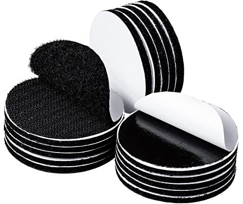 BRAVESHINE Heavy Duty Hook and Loop Self Adhesive Dots Tapes, Sticky Back Coins Dots, Round Sticky Adhesive Pads, Sticky Back Fastening Tape for School, Home, Office (12 Pack,Round 38mm