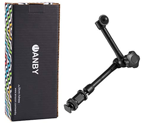 WANBY 11 Zoll Gelenkreibung Magischer Arm Verstellbar mit Heißer Schuhhalterung 1/4'' Stativschraube für DSLR Kamera Rig LCD Monitor LED Leuchten Blitzlicht (Arm)