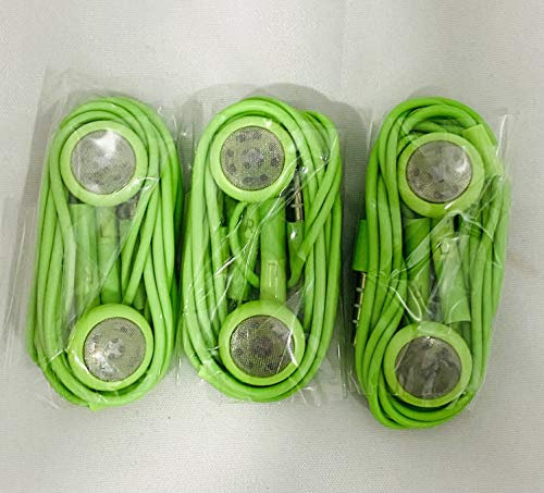 Cuffie intrauricolari verdi da 3,5 mm con microfono, ottima qualità del suono, 3 chiamate in vivavoce