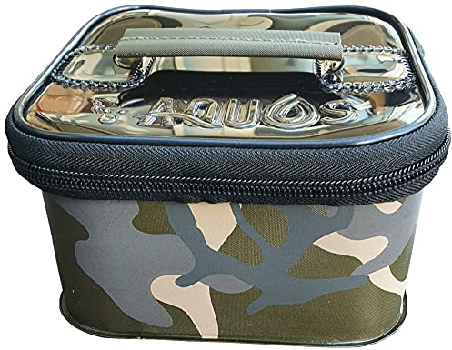 Fox Aquos Camolite Bait Storage medium 17x17x9cm - Ködertasche zum Karpfenangeln, Boilietasche für gedippte Boilies, Angeltasche für Karpfenköder