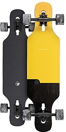 RAM Longboard Komplettboard Holzboard Kinder Erwachsene Deck ABEC-9 Ahorn 34 Vexo Yellow