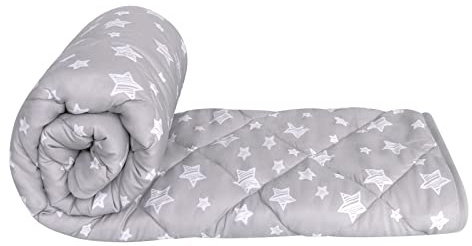 Manta de bebé para niños y niñas, edredón suave y acogedor acolchado con estampado de estrellas grises, ultra suave y cómodo, edredón de cuna alternativo, 39 x 47 pulgadas