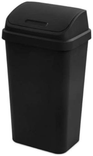 Sterilite 10899004 13 gal Swing Top Wastebasket Black - Pack of 4