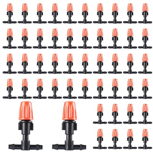 haierdidi Lot de 50 buses de pulvérisation Micro Drip - Kit d'irrigation goutte à goutte - Buse de pulvérisation pour parterres de fleurs, légumes, segments, pelouse, jardin domestique, irrigation