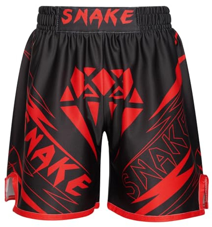 Runhomal Short de Boxe Garcon Enfant MMA Kic-Boxing Fitness Training Fight Pantalon Court de Sport Kick Boxe Entraînement Grappling Muay Thai Combat 3-16 Ans Type K 11-12 Ans