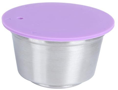 Chazcool Refillable Coffee Capsule Cup, Stainless Steel Reusable Coffee Pods with Silicone Lid Fit for Dolce Gusto Coffee Maker