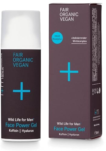 i+m® Gel Hidratante para Hombre, 50 ml, Face Power, Gel Cuidado Facial con Cafeína para Hombres, Hidratante Hialurónico, Crema Antienvejecimiento, Gel Matificante para Piel Grasa Cosmética Hombre