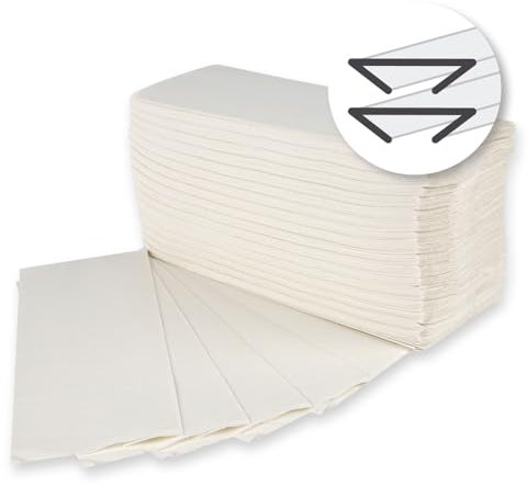 2880 Stück Hygoclean Papierhandtücher, 2-lagig | Zellulose, C-Falzung, hochweiß, L: 23cm, B: 31cm, Papierhandtücher, Einmalhandtücher, Falthandtücher, C-Falz Papiertücher, Einmalhandtücher