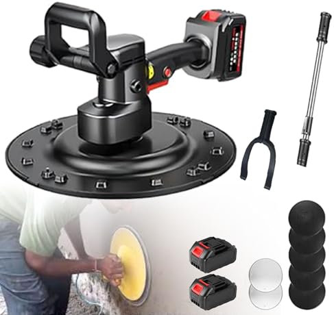 Levigatrice elettrica per muri, levigatrice portatile per muri a secco, 6 velocità variabili, disco abrasivo da 38 cm, costruzione di muri/malta di casa,WithExtensionRod