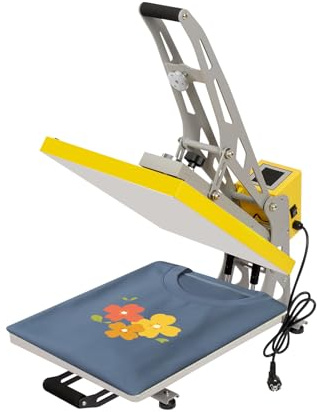 JAYEUW Máquina de prensado en caliente, prensa de transferencia, magnética, semiautomática, 2500 W, 40 x 50 cm, plancha de camisas, pantalla táctil LCD, placas de sublimación con base deslizante para