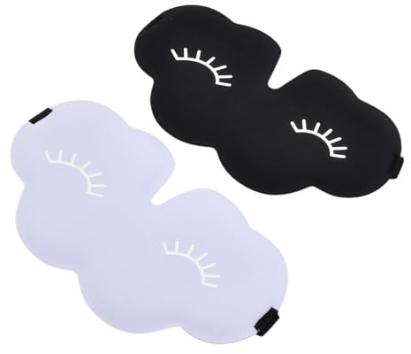 Lot de 2 Masque de Nuit, Masque de Sommeil 3D Doux et Confortables, Convient à Divers Scénarios et Apporte à Chacun un Sommeil Paisible Adapté Aux Hommes et Aux Femmes (Noir & Violet)