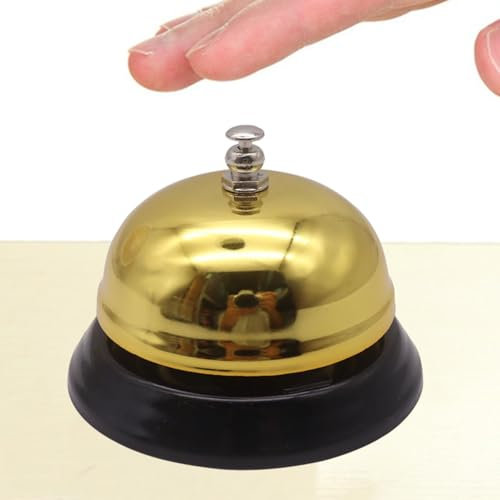 Metal Service Bell - Desk Bell with Clear Sound, Table Bell for Instant Calling | Professional Rustproof Doorbell for Commercial Environments Such as Receptio