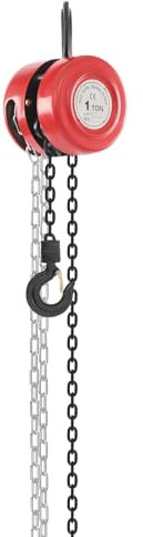 WEIGR Palan à chaîne 1T 3 m – Treuil manuel avec capacité de charge de 1000 kg, chaîne en acier G80, crochet de sécurité robuste, palan pour atelier, forêt, entrepôt et applications industrielles